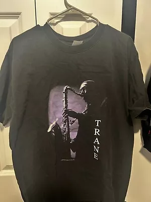 Vintage 1999 John Coltrane T-Shirt Jazz Tee Music Sax XL Picture By Bob Perent • $100