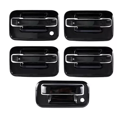 $32.99 • Buy For 04-14 Ford F150 F-150 GLOSS BLACK 4 Dr W/O Key Pad + Tailgate Handle Covers