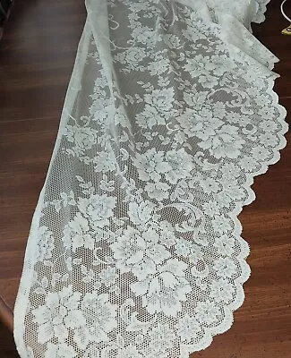 Vintage Floral Net Lace Swag Curtains 60  Long • $19.99