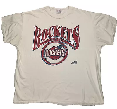 Vintage 90s Houston Rockets Tee Shirt Old Logo XL Single Stitch • $26