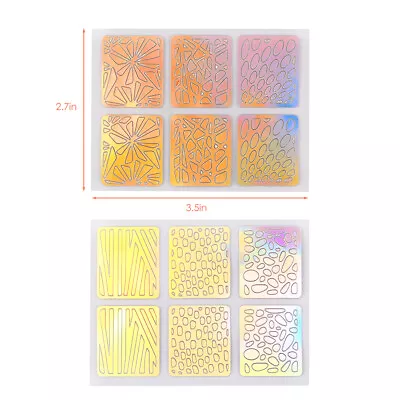 (Assorted Color)Nail Stickers 24 Sheets DIY Nails Stamping Template Reusable • £3.80