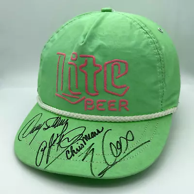 Vintage Miller Lite Beer Adjustable Strapback Cap Hat Neon Green Pink Golf • $10.40