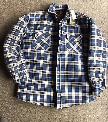 Magneto Mens Padded Quilted Cotton Outdoor Lumberjack Style Shirt Check Size M • £17