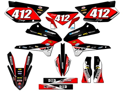 $134.99 • Buy 2008-2020 KLX 250 RICOCHET Black Senge Graphics Kit Compatible With Kawasaki