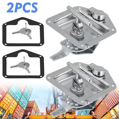 2X Folding T Handle Lock Latch Trailer Truck Paddle Tool Box Stainless Steel AU • $36.57