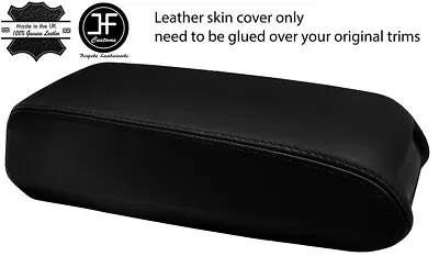 Black Stitch Cup Holder Armrest Real Leather Cover Fits Volvo 740  760 780 940 • $82.63