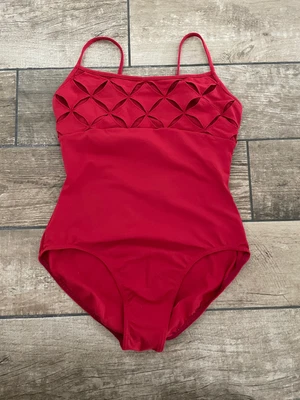 £29.99 • Buy Jozette For Mirella Leotard Size L Uk 12? Red Cut Out/mesh Top Dance