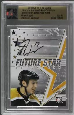 2008 ITG Ultimate Memorabilia 9th Edition Future Star Gold /10 Milan Lucic Auto • $70.40