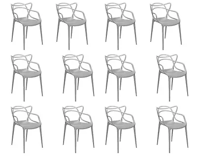 12 Kartell Masters Inspired PolycarbonatePlastic Modern Chair GREY • £432