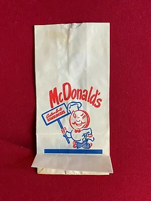 1950 / 60' McDonald's  Un-Used  (#5) Paper Bag (SPEEDEE Logo) Scarce / Vintage • $65