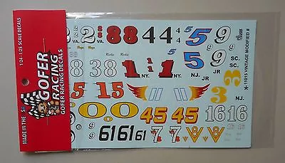 Vintage Modified Number 1:24 1:25 Gofer Racing Decals Car Model Accessory 11015 • $8.99