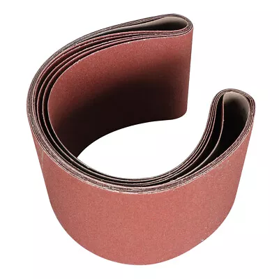 5 Pack 6 Inch X 48 Inch 80 Grit Premium Aluminum Sanding Belts Red Sandpaper New • $21.09