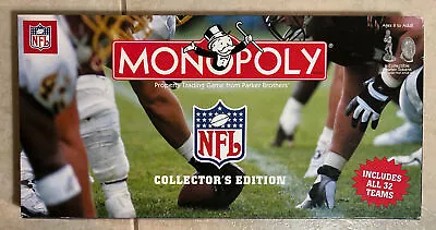 Monopoly NFL Collector's Edition Hasbro Board Game 2003 6 Pewter Tokens Complete • $17.88