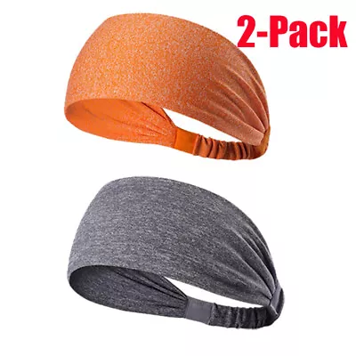 2PCS Sports Headbands Women&Men Moisture Wicking Athletic Stretchable Sweatband • $10.89