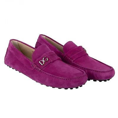 DOLCE & GABBANA Suede Moccasin Shoes PANAREA ZERO Fuchsia Pink 41 US 8 UK7 09519 • $212.80