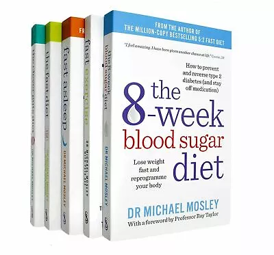 Dr Michael Mosley 5 Books Collection Set 8-Week Blood Sugar Diet Fast Aslee • £18.98