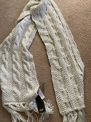 BN F&F Cream Cable Knit Scarf  • £4.99