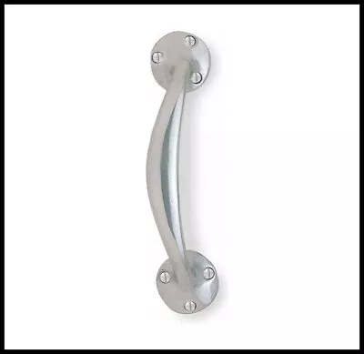 152mm (6 ) Offset Bow Door Pull Handle Satin Aluminium (SAA) & Fixings • £3.20