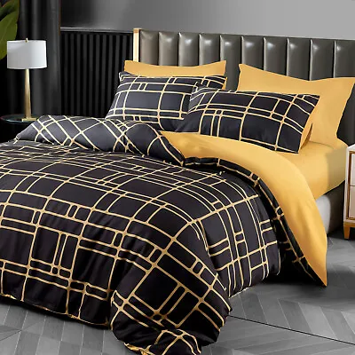 Reversible Single Double King Super King Size Bedding Set With Pillow Cases • £19.99