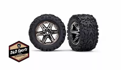 $26.95 • Buy Traxxas 6773X 2.8 Inch Tires And Wheels - 12mm Hex Black Chrome Rims (2)