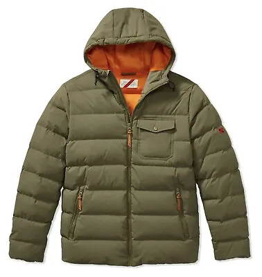 Best Made Mens 800 Fill Down Hooded Puffer Jacket Coat Olive Green XS Duluth • $237