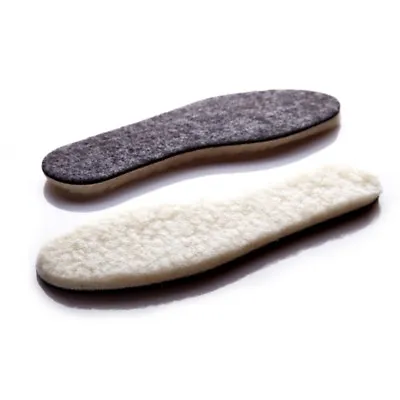 Wool Sheepskin Felt Thick Fluffy Shoes Insoles Boots Inner Soles Unisex • £3.97