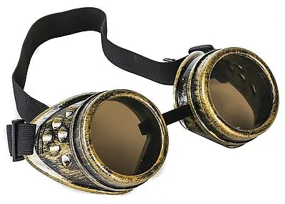 Steampunk Antique Brass Motorcycle Flying Goggles Vintage Pilot Biker  • $10.99