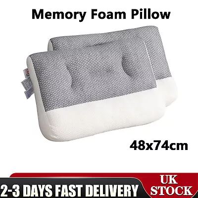 Foam-Pillow Cervical Memory For Neck Shoulder Pain Release Ergonomic Orthopedic • £10.25