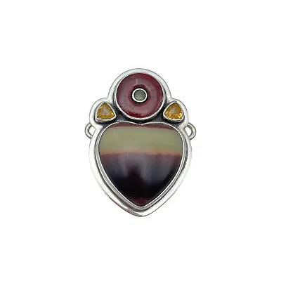 Tabra Jewelry 925 Silver Agate Jasper Donut & Faceted Citrine Connector Charm • $360