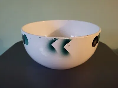 A Vintage Egersund (norway) White & Blue Bowl: 8.5  Across/4  Deep: Vgc For Age • £3.75