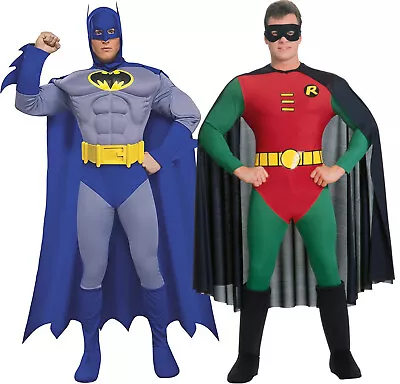£40.28 • Buy Mens Deluxe Batman Robin Superhero Stag Fancy Dress Costume Muscle Chest Outfit