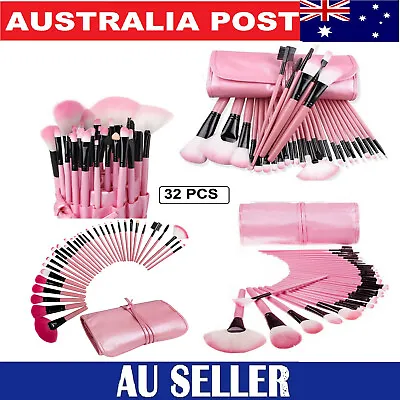 $24.99 • Buy 32PC Makeup Brushes Sets Face Eyeshadow Powder Blusher Foundation Lip Brushes AU