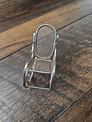 Dollhouse Miniature Brass Tone Wire Metal Rocking Chair Rocker Furniture • $15