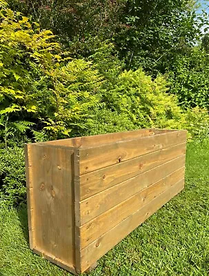 Large Tall Wooden Planter Herb Box  Patio Trough Plant Flower Pot READY MADE  • £57.99