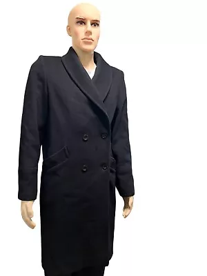 Men's Black 'Forecaster Of Boston' Long Wool Coat. Size 9/10. Pre-Owned W/care • $50