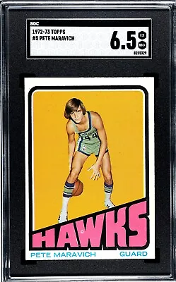 Pete Maravich 1972-73 Topps SGC 6.5 Basketball Card Vintage Atlanta Hawks NBA #5 • $129.99