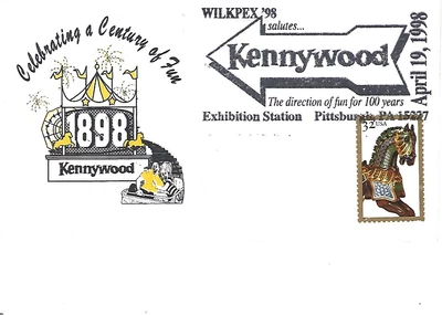 $5 • Buy Vintage 1998 100th Anniversary Envelope With $.32 Stamp Kennywood Park Pa