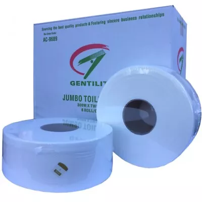 $64 • Buy 8 X PREMIUM INDIVIDUALLY WRAPPED Jumbo Toilet Paper Rolls 2ply 300metres Tissue