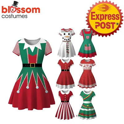 $28.50 • Buy K968 Snowman Christmas Vintage Swing Flare Dress 50s Snowflake Xmas Rockabilly