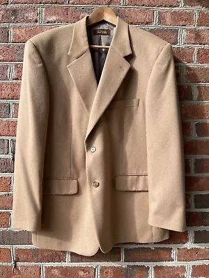 ☀️ Tasso Elba Blazer - 44S - Tan Campore Camel Sport Coat 2 Button Jacket Casual • $40