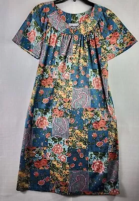 Vtg Anthony Richards Women's Floral Paisley Patchwork Muumuu Dress Size Small • $19.99