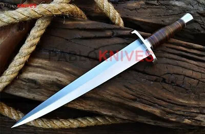 17   Handmade J2 Steel Viking Hunting Dagger Knife Stacked Leather Handle • $129