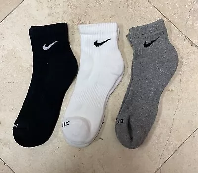 Mens LG NIKE Everyday Performance PLUS ANKLE Socks Pick - 3 PAIRS - Dri Fit NEW • $27.99