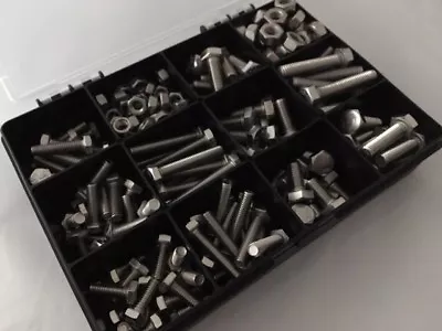 £29 • Buy Assorted M6 M8 Metric Stainless Steel Hex Head Set Screw Bolts Full Nuts 250 Pcs