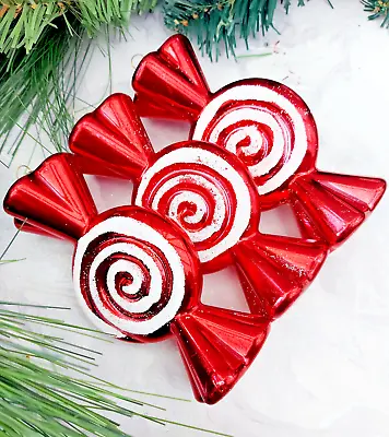 3 Large Candy Cane Sweet Red & White Hanging Christmas Tree Decoration New 14cm • £5.99