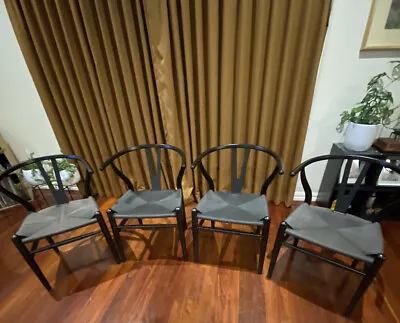 $400 • Buy Dining Chairs - 4 X Black Replica Hans Wegner