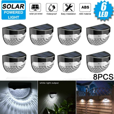 £97.22 • Buy White Super Bright Solar Powered Door Fence Wall Lights Led Outdoor Garden Lamp