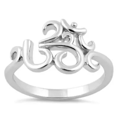 Om Symbol Ring .925 Sterling Silver Meditation Spiritual Mantra Yoga • $24.99