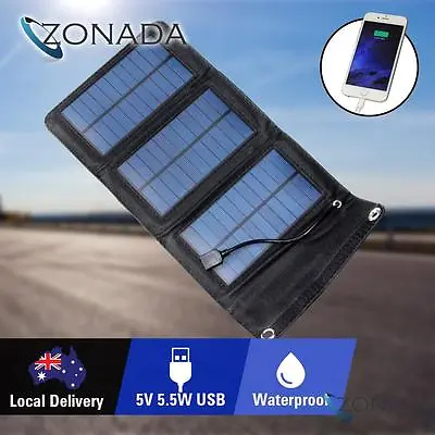 $32.39 • Buy Zonada Poartable Solar Panel Charger 5W 5V USB Recharge Phone Iphone Powerbank