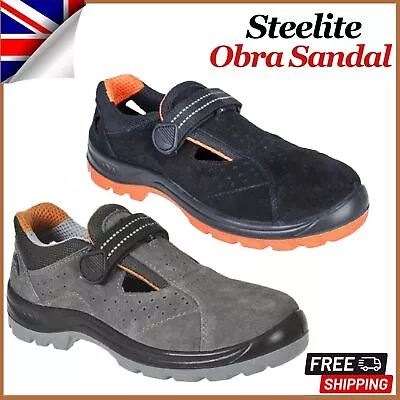 Portwest Steelite Perforated Obra Sandal S1 Protective Safety Steel Work Boots • £8.49